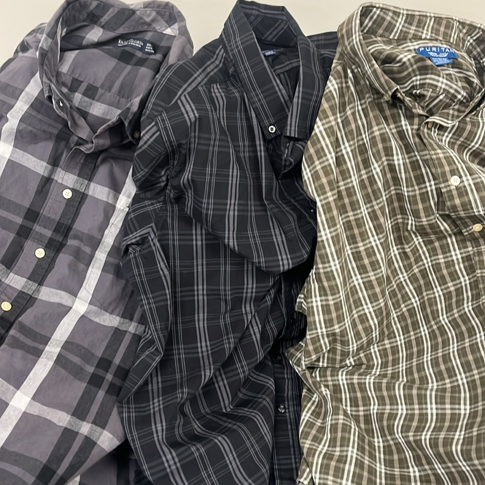 3 MEN’S BUTTON DOWN SHIRT SLEEVE SHIRTS